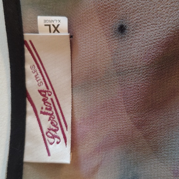 Sterling Styles Multicolor Silk Kimono Duster Patchwork XL 3/4 Sleeve Colorful - Picture 12 of 14